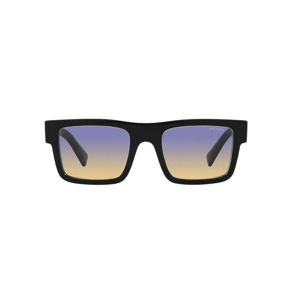 PRADA SPR19W Black Frame Clear Fifty Yellow Blue Gradient Sunglasses NEW